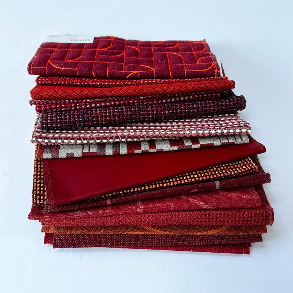 20 Designer Upholstery Fabric Remnants Red | Quilting Squares Craft Textile - Picture 5 of 8